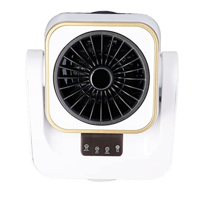 Calentador de Escritorio, Ventilador Eléctrico de Refrigeración Y Calefacción, Pantalla Táctil Oscilante de 1000 W, 7 Aspas de Ventilador de Gran ángu