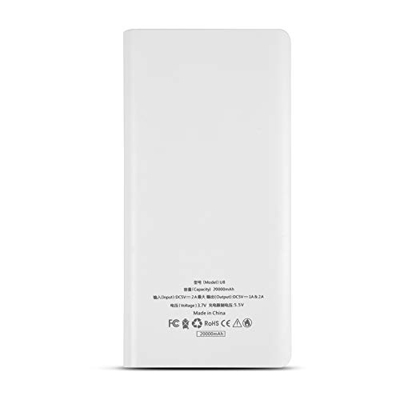 GOTOTOP 18650 Power Bank Kit, 20000mAh 8 X Batería Portátil Shell Dual USB, Type-C, Micro USB Port(Blanco)