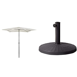 Aktive Garden 53875 - Parasol Cuadrado 300 x 300 cm, Mástil Aluminio 48 mm, Vainilla + 53902 - Soporte para sombrilla en poliresina Garden en oferta