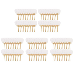 Dasertoe 100 unids blanco puro mango de bambú blanco blanco caligrafía pintura blanco ventilador ventilador ventilador blanco precio