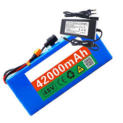 Batería Litio Bicicleta Eléctrica 48V Batería Personalizable 42Ah para Motocicleta Eléctrica Triciclo Eléctrico Scooter Eléctrico con 54.6V 2A Cargado en oferta