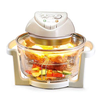 Freidora sin Aceite, 18Qt Infrarrojo Halógeno Convección Turbo Horno Turbo Asador Cesta de Acero Inoxidable, Convección Asadores Freidora de Aire, Bla