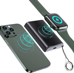 Mini Cargador Portátil para Apple Watch 7/6/5/4/3/2/1/SE, 3000 mAh Cargador Inalámbrico de para iWatch, Cargador Magnético Compacto y Ligero para iPho precio