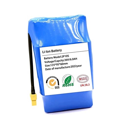 WILLQ 36V 6AH Batería de Iones de Litio 36V 6000Mah Paquete de batería de Bicicleta eléctrica Batería de Iones de Litio con Enchufe XT60 Batería de Re