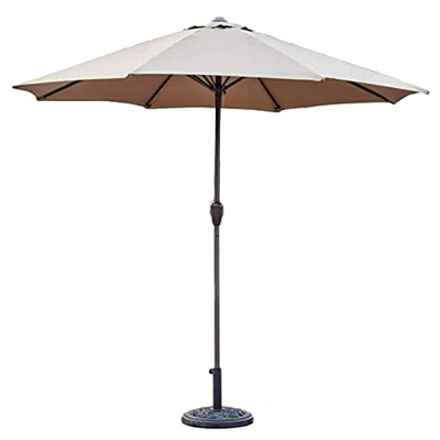 Outdoor Garden Parasols Parasols 9-Feet Patio Umbrella Outdoor Garden Table Umbrella with Crank, Portable Sun Shelter for Market Deck Porch Backyard P