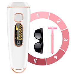 OLEKE Depiladora Mujer Laser Pulsada IPL 5 Configuraciones de Intensidad y 2 Modos Flashes a Escoger Automático o Manual de Depilación Laser para Cuer en oferta