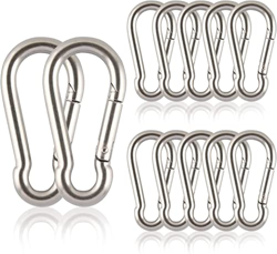 Feuerwehr Karabinerhaken Edelstahl Rostfrei Karabiner, 12 Stück Karabinerhaken 6 x 60 mm, Karabiner Haken für Zuhause, Camping, Angeln, Wandern, Reise características