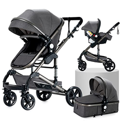 3 en 1 Sistema de Viaje Para Bebé Silla de Paseo 3 en 1 Carrito con Capazo Cochecito de Bebé Cochecito de Paisaje Alto Reclinable Cochecito Estándar P características
