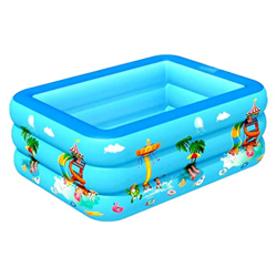 SouiWuzi Piscina de Remo engrosar para bebés Verano Inflable bañera Patio Trasero Juguetes de Juego de Agua 115x90x35cm, Piscina Inflable en oferta