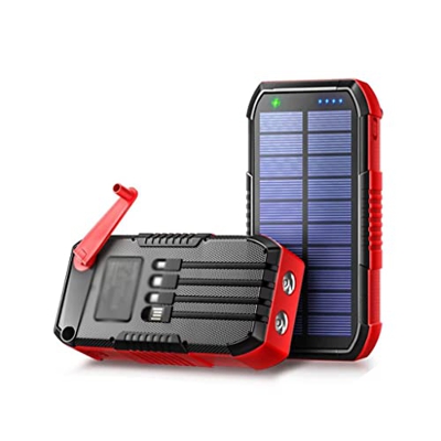 ALFLED Banco de energía Solar con manivela para Exteriores PD Qc 3.0 Carga rápida 63800mah Móvil para teléfono Inteligente Batería de Carga portátil (