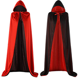JOYUE Capa con Capucha Larga Capa de Vampiro de Doble Cara Roja y Negra Disfraz de Capa Medieval Adulto Dracula Capa Vampiro Capucha Capa de Cosplay d precio