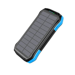 Banco de energía Solar de 16000 mAh 18W QC3.0 Carga rápida bidireccional Powerbank Teléfono Cargador de batería Externa Batería Auxiliar (Azul) características