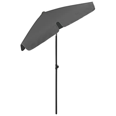 Festnight Sombrilla Playa, Sombrilla Exterior Proteccion UV, Sombrilla Jardín con Soporte Inclinable, Sombrilla Parasol, Parasol Exterior, Gris Antrac