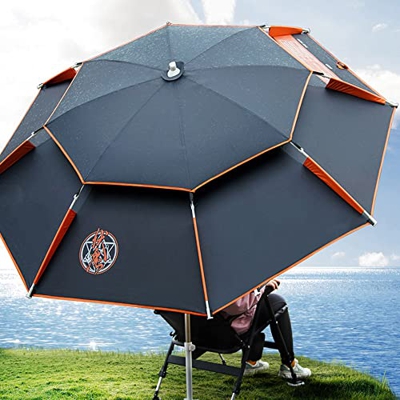 WWMM Sombrilla Playa Grande Antiviento, Sombrillas Terraza Protección UV50+, Sombrilla Jardin Exterior, a Prueba De Viento, Portátil, con Bolsa De Tra