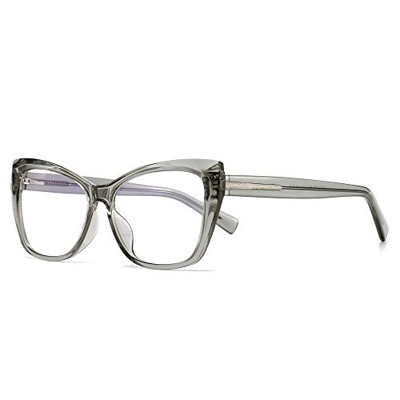 SUNGAIT Marco de Mariposa Gafas para Mujer Gafas Anti-azules Estilo Ojo de Gato(Gris Transparente)