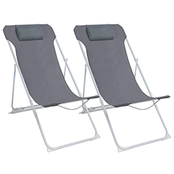 7H SEVEN HOUSE Pack 2 Hamacas Plegables 3 Posiciones con Cojín Gris 56x94x94cm 7house características