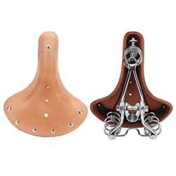 Kaufpart Cojín para sillín de Bicicleta, sillín de Bicicleta de Cuero de Vaca de Estilo clásico Vintage Cojín de Bicicleta Retro con resortes para Cic precio