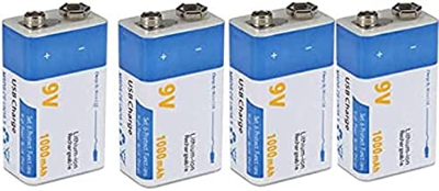 9v 1000mah Lithium-ionbatterij, Oplaadbare Micro-USB-batterijen Voor Microfoonafstandsbediening Gebruik 8 Stuks,4 Stuks