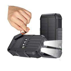 ALFLED Banco de energía Solar con manivela para Exteriores PD Qc 3.0 Carga rápida 63800mah Móvil para teléfono Inteligente Batería de Carga portátil ( características