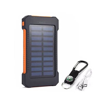 ALFLED Banco de energía Solar 20000 mah Batería Externa Banco de energía de Carga rápida con Linterna Sos para teléfonos domésticos al Aire Libre (Nar