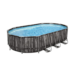 well2wellness® Framepool - Piscina con marco ovalada (6,10 x 3,66 x 1,22 m, con bomba de filtro, 12 V) en oferta