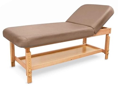 QUIRUMED Camilla de Madera SPA con Respaldo Marrón Claro