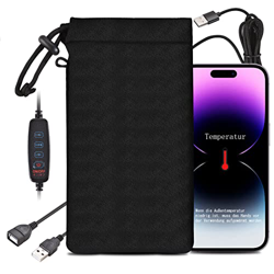 COOWOO Funda térmica para teléfono móvil, de calentamiento rápido con USB, evita el apagado automático en condiciones extremadamente frías, apto para  en oferta