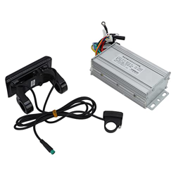 Pwshymi Conjunto de controlador de bicicleta eléctrica, controlador de bicicleta eléctrica y medidor LCD 48V carcasa ranurada para modificación características
