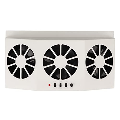HAIBING Ventilador de Coche con Energía Solar, Ventilador de Escape de Coche Doble RefrigeracióN CirculacióN de Aire Escape Gases TóXicos 1,5 W 1600mA