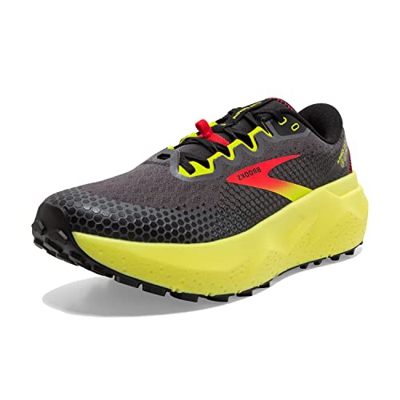 Brooks Caldera 6, Zapatillas para Correr Hombre, Negro Rojo Fuego Amarillo Fiammeggiante, 45 EU