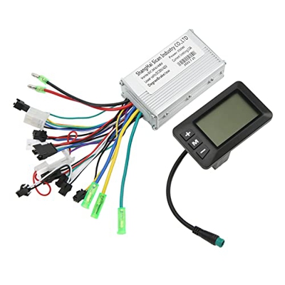 Pwshymi Conjunto de controlador de conversión de bicicleta eléctrica, controlador de motor LCD Panel Kit de conversión 36V 48V 350W alta dureza para m