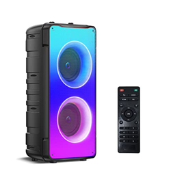 Altavoces Bluetooth, Altavoz estéreo inalámbrico portátil de 60W (80W Pico) con Graves Ricos, Bluetooth 5.0, Luces Coloridas, batería de 10000 mAh, Al en oferta