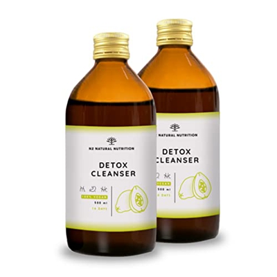 DETOX | Fórmula Drenante y Depurativa Natural para el Control de Peso | Té Verde, Diente de León, Guaraná, Papaya y más. 9 Plantas Naturales. 2 Botell