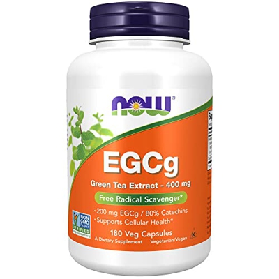 Now Foods, EGCg, Extracto de Té Verde, 400 mg, 180 Cápsulas Veganas, Probado en Laboratorio, Sin Gluten, Sin Soja, Vegetariano
