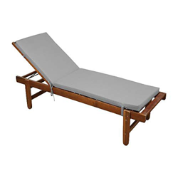 Colchón para bañera de sol desenfundable, gris ratón, 60 x 190 cm, 100% microfibra, fijación clips (no incluidos) en oferta