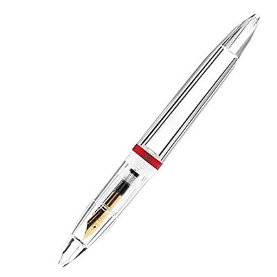 Jufjsfy Pluma EstilográFica de Punta de 0,5 Mm con Cuentagotas Plumas Transparentes de Alta Capacidad Suministros Escolares de Oficina para Estudiante