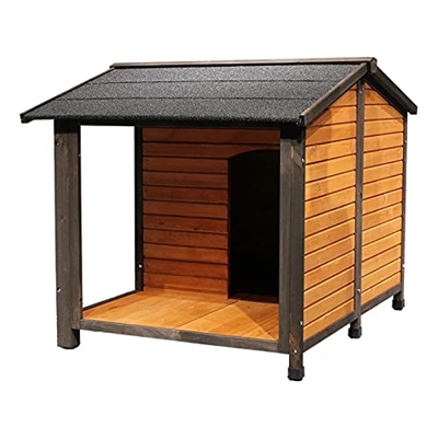 MIJIE Casa para Perros para Exteriores, para Interiores, de Madera Maciza, para Perros, Impermeable, Grande, Mediana y pequeña, Perrera extraíble y La