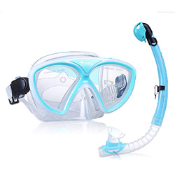 Máscara De Buceo, Gafas De Buceo con Esnórquel, Gafas De Vidrio Templado, Esnórquel De Silicona De Grado Alimenticio con Boquilla Cómoda, para Buzo Y  características