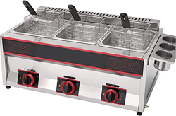 SILVOSWAN Freidora de gas profesional, freidora de gas de 12 l/18 l tanque de acero inoxidable de chips de pollo con cesta cuchara para restaurante co características