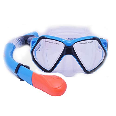 Juego De Snorkel, Máscara De Buceo De Vidrio Templado Y Snorkel Seco, Diseño Panorámico Ajustable Antifugas Antiniebla, para Adultos De Buceo En Apnea
