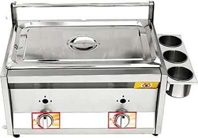 SILVOSWAN Freidora de gas de gran capacidad 12L, freidora comercial, encimera de acero inoxidable, para papas fritas Restaurante Cocina casera
