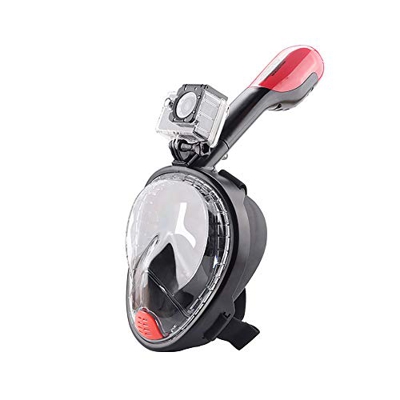 Máscara De Esnórquel De Cara Completa 180 °, Máscara De Esnórquel con Montura De Cámara De Acción Extraíble, Diseño De Banda De Cabeza Ajustable Antiv