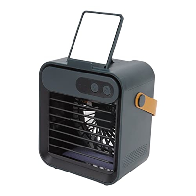 HAIBING Aire Acondicionado, Aire Acondicionado de Escritorio de Cuero ABS para el Hogar, Carga USB, 3 Velocidades (Verde)