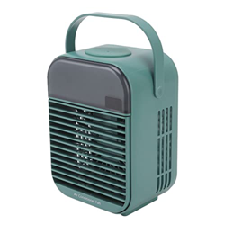 Enfriador de Aire por EvaporacióN, NebulizacióN Eficiente Tanque de Agua de 200 Ml Diseño de Luz Nocturna Ventilador de Aire Acondicionado PortáTil pa precio