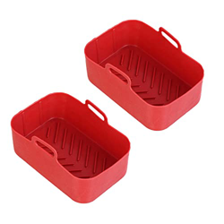 WAITLOVER 2 unids freidora de aire silicona doble cesta de hornear rectángulo hornear horno PotAir Foodi DZ201 freidora accesorios para Ninja en oferta