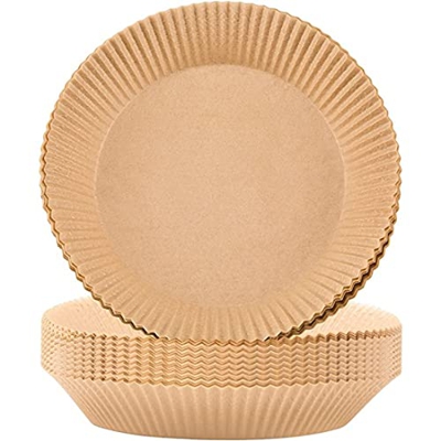 KVSERT 150 Uds. Freidora Papel pergamino Liners Antiadherentes Desechables Freidoras Cesta Papel pergamino redondo no perforado