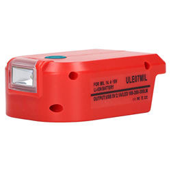 YYQTGG Convertidor de Energía de Batería, Adaptadores de Cargador de Baterías Duales USB de Amplia Aplicación con Luz LED para 14.4‑18V(ULE07MIL Miwat características