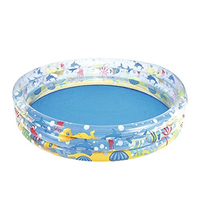 Independent Airbag Height Adjustable Inflatable Pool, Family Swim Round Pool,Fence Colorful Wave Pool Indoor House for Ages 3+ (Clear 152X30cm) (Size 