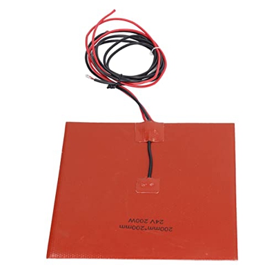 Almohadilla térmica de silicona, estera de calefacción segura de fuente de calor de 200 W para cama caliente de 180 ° C para trabajo DC24 V