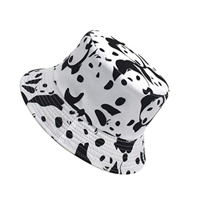 GALPADA Cartoon Girls Outdoor Plush Sun Summer Sunshaper Warmer Transpirable Cap Winter Hat Cow Women Warm Cubo Protección Elegante Patrón Fisherman L